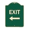 Signmission Exit With Left Arrow 2 Heavy-Gauge Aluminum Architectural Sign, 24" H, 18" L, G-1824-24049 A-DES-G-1824-24049 - alternate 1
